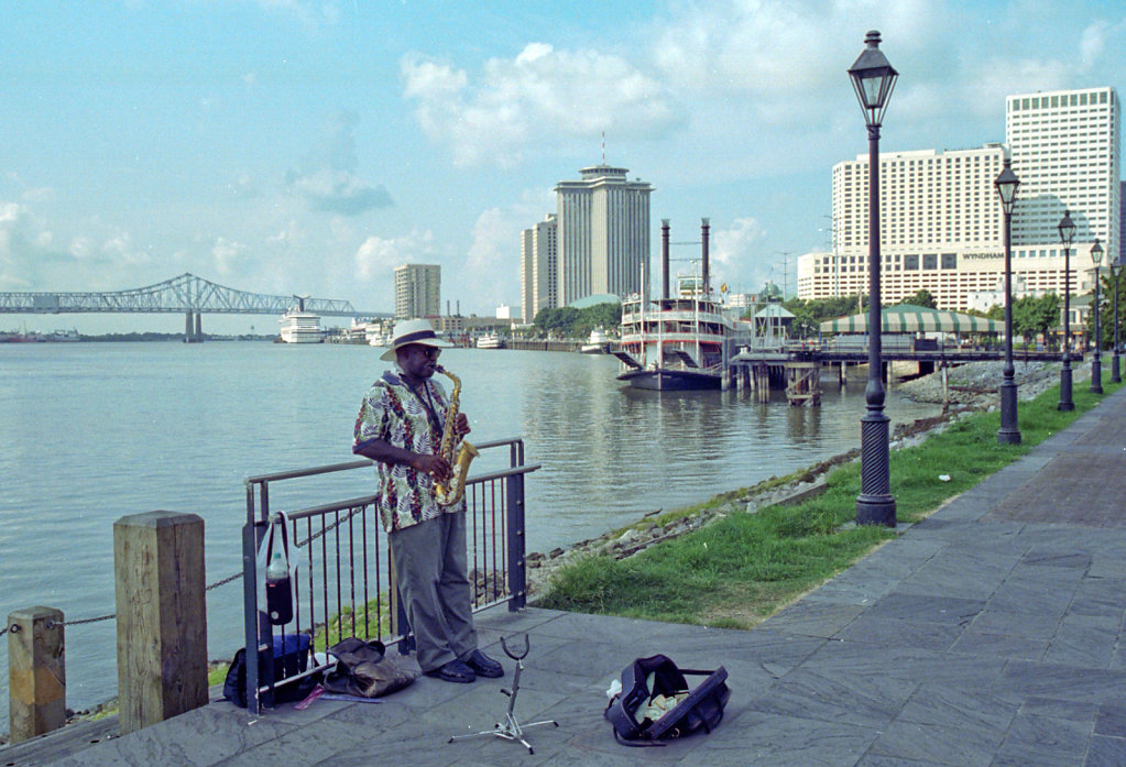 New Orleans Jazz Musician on the Mississippi 
